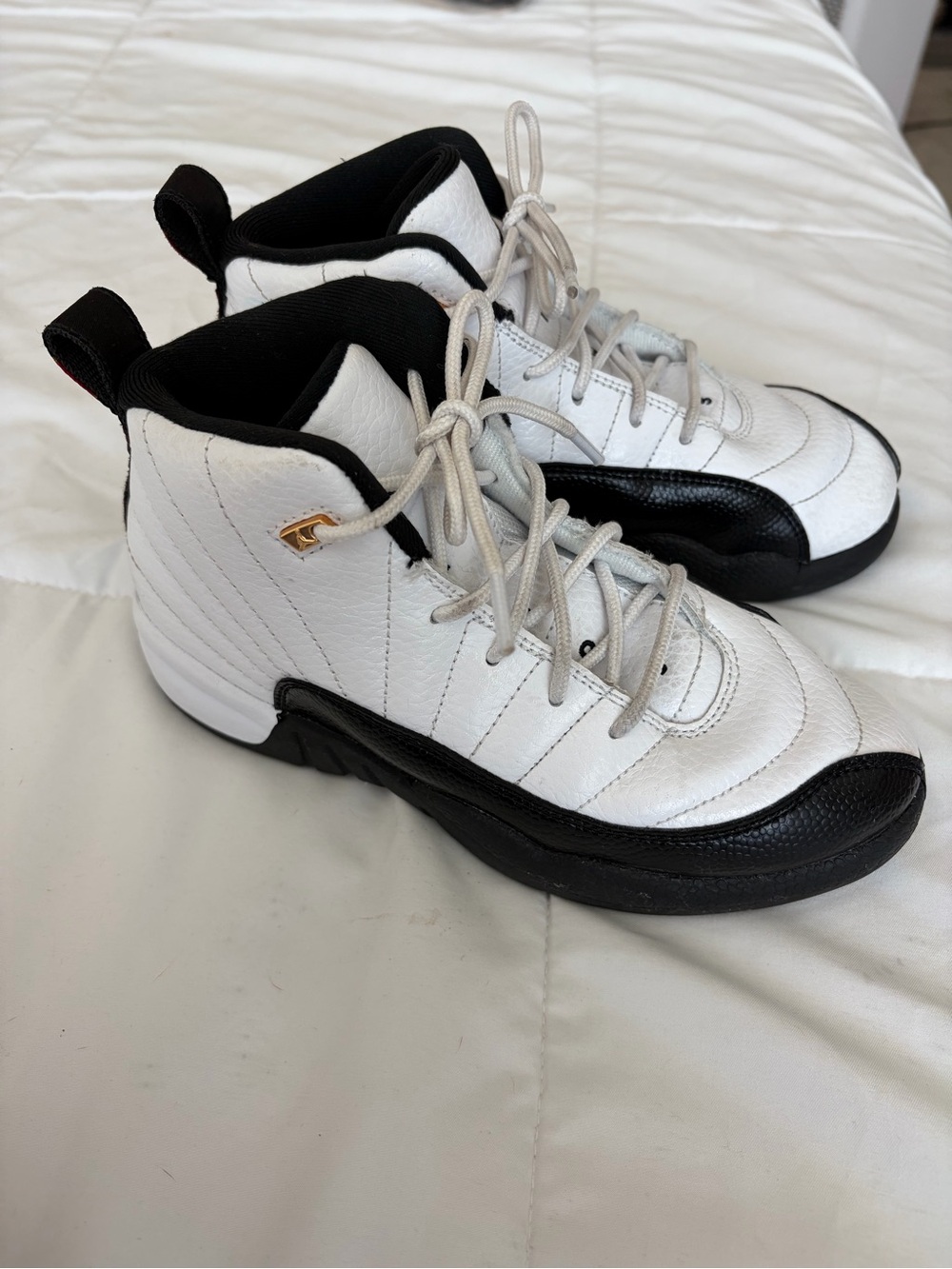 Jordan Kids White and Black Retro Basketball Sneakers